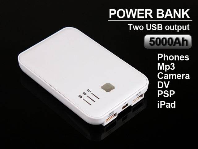Universal USB Power Bank 5000mah Charges your  iPad, iPhone, Blackberry etc anywhere!