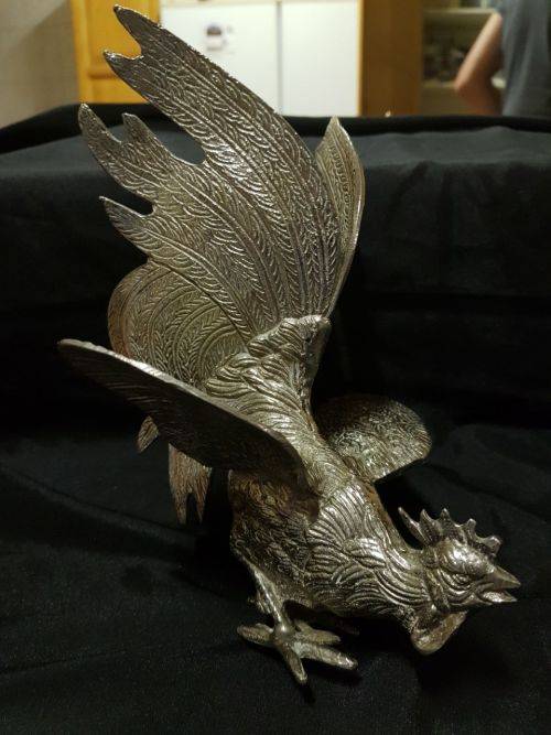 Pair of metal Fighting Cocks