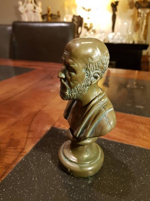 Cast Bronze Bust of Hippocrates 15cm
