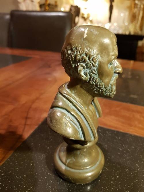 Cast Bronze Bust of Hippocrates 15cm