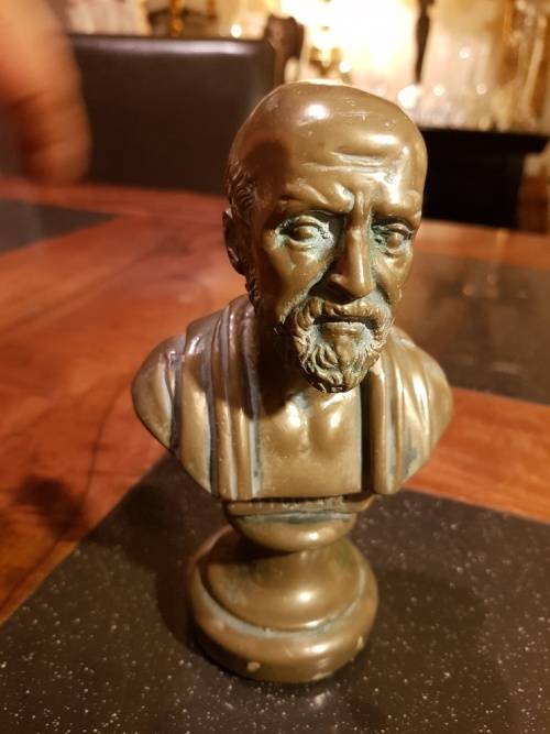 Cast Bronze Bust of Hippocrates 15cm