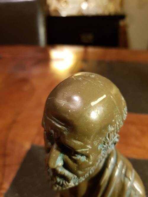 Cast Bronze Bust of Hippocrates 15cm