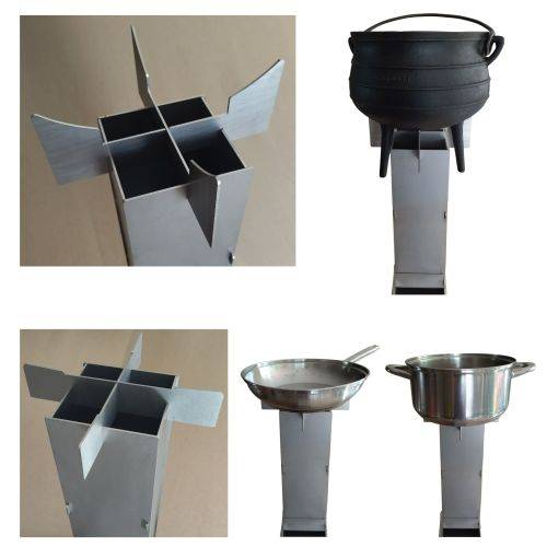 Elmo`s Fire Rocket Stove with Box - Stainless Steel