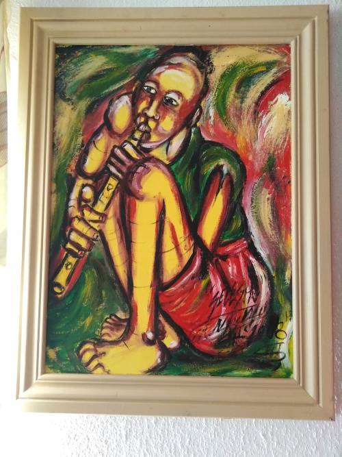 John Selesho oil on board