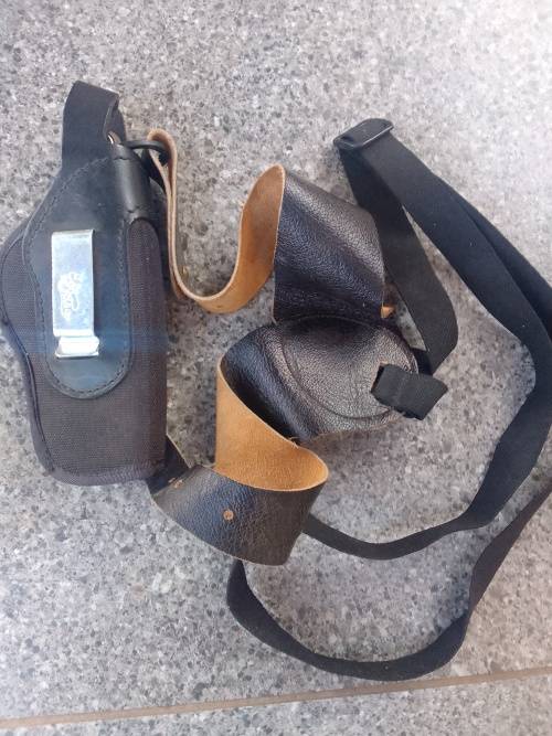 Shoulder holster.