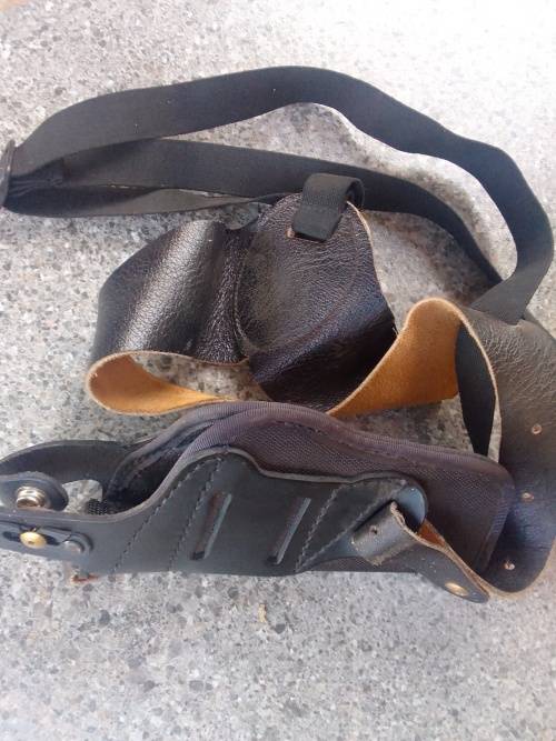 Shoulder holster.