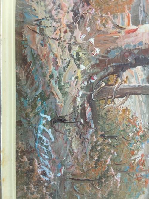 Oil on Board with lovely frame. Signed by artist