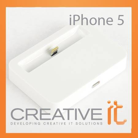 IPHONE 5 - White Data Sync Charger Docking Station 8 Pin Dock Cradle **BEST PRICE & QUALITY**