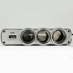 NEW 3 in 1 Car USB Triple Socket Cigarette Lighter Adapter