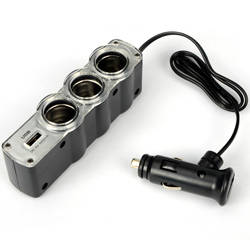 NEW 3 in 1 Car USB Triple Socket Cigarette Lighter Adapter