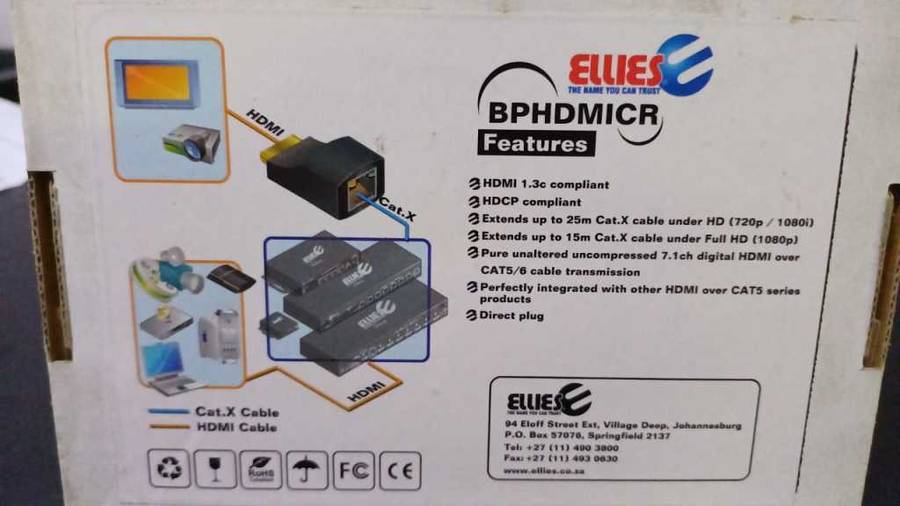 HDMI over single CAT5 mini receiver (PAIR)