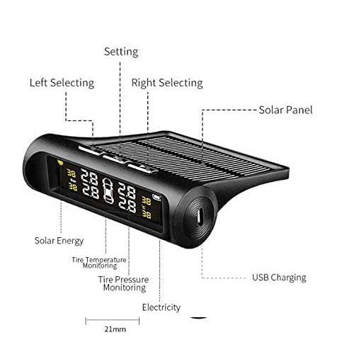 LED Display Solar Wireless Tire Pressure Monitoring System