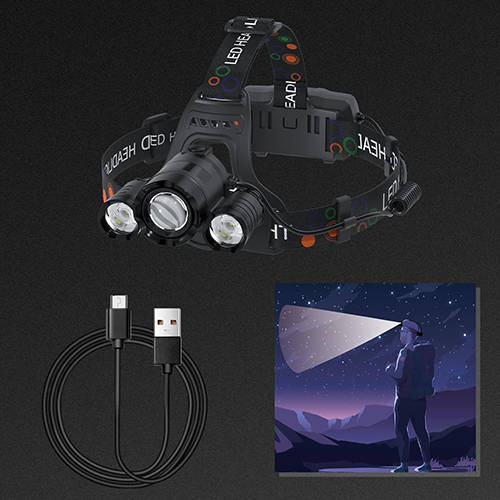 USB Rechargeable Headlamp 6000 High Lumens Lightweight Headlamp