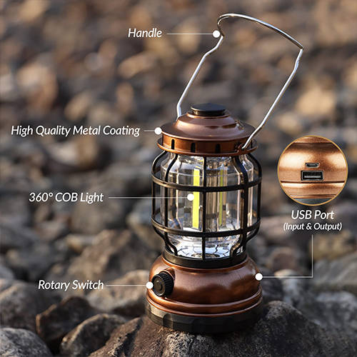Portable Multifunctional Retro Camping Light Emergency Light