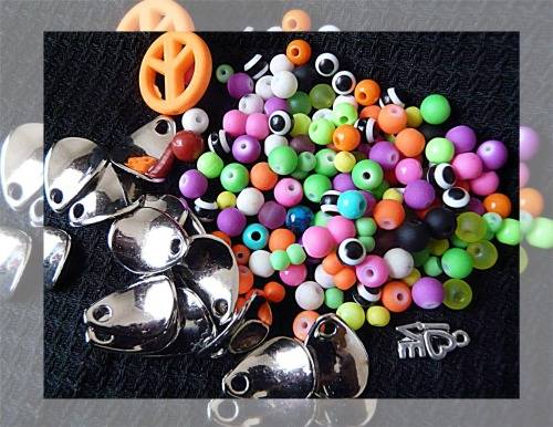 Funky Mix Beads with spacers and Orange Peace Bead