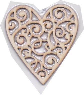 Scroll Heart Wood Cutout