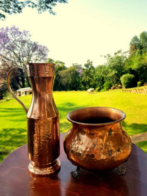 2 Vintage Copper Urns