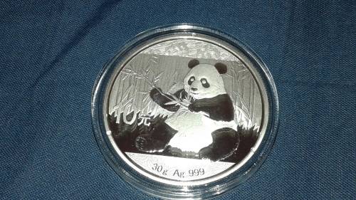 2017 CHINESE PANDA 30gr SILVER COIN IN CAPSULE
