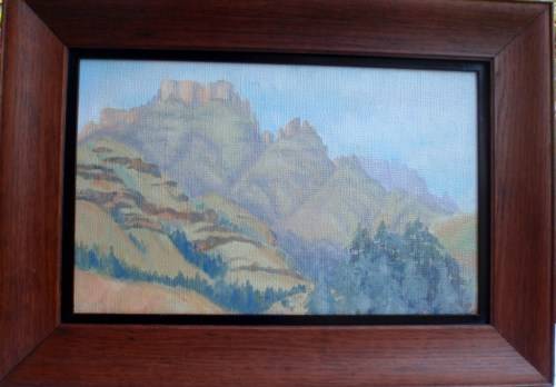 VINTAGE - FADED BEAUTY - LOVELY SOFT PALETTE OF WELL KNOWN LANDSCAPE - GORGEOUS OAK FRAME!!!