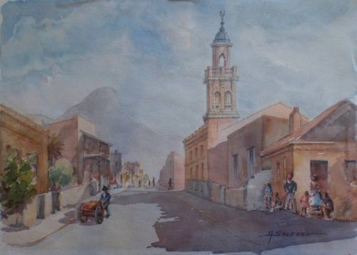 VINTAGE:  FABULOUS ORIGINAL WATERCOLOUR by THE LATE, ANDRE SALESSE - ICONIC CAPE SCENE.