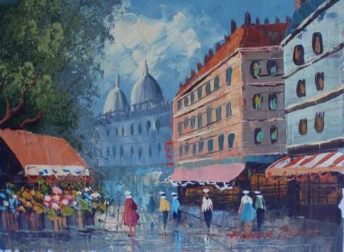 IMPRESSIONST OIL - ORIGINAL, SIGNED BY ARTIST, HONOR PIERE 'STREET SCENE' - GOOD PRICE!!!