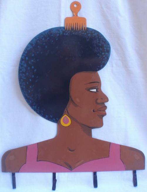 FABULOUS & UNIQUE AFRICAN HAIRDRESSERS SIGN - HAND PAINTED - LOVELY FOR HAIR SALON OR QUIRKY HOME!!!