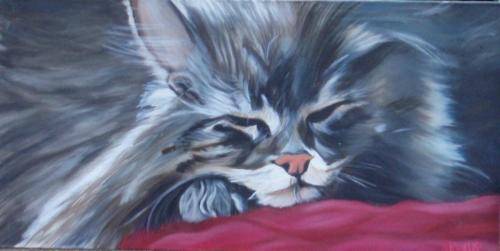 ORIGINAL by SUE KRAUS - PERSIAN KITTY - GORGEOUS LITTLE PIECE OF  ART