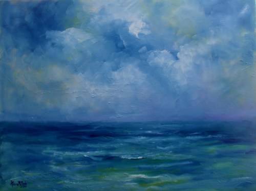 ORIGINAL ARLENE McDADE - "THE SEA WITHIN" SERIES 2 - OIL ON CANVAS ON STRETCHER FRAME.