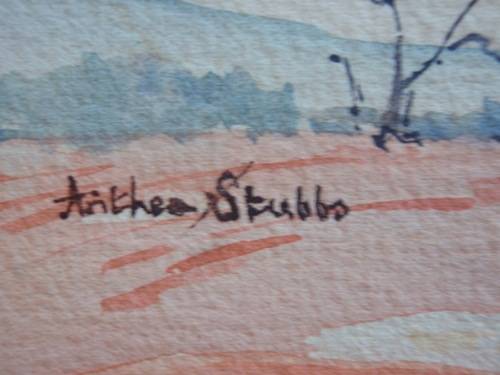 LOVELY ORIGINAL WATERCOLOUR by ANTHEA STUBBS - S.AFRICAN LANDSCAPE ON GOOD QUALITY PAPER