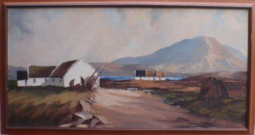 PAIR OF ORIGINAL OIL PAINTINGS BY IRISH ARTISTS `CROFTERS COTTAGES` IN CONNEMARE - THEY ARE AMAZING