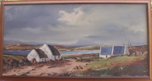 PAIR OF ORIGINAL OIL PAINTINGS BY IRISH ARTISTS `CROFTERS COTTAGES` IN CONNEMARE - THEY ARE AMAZING