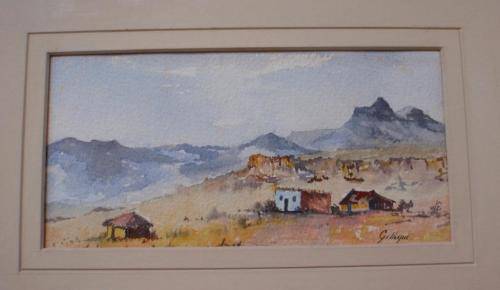 VINTAGE, PRECIOUS LITTLE ORIGINAL WATERCOLOUR by GILLESPIE `NEAR CLARENS`
