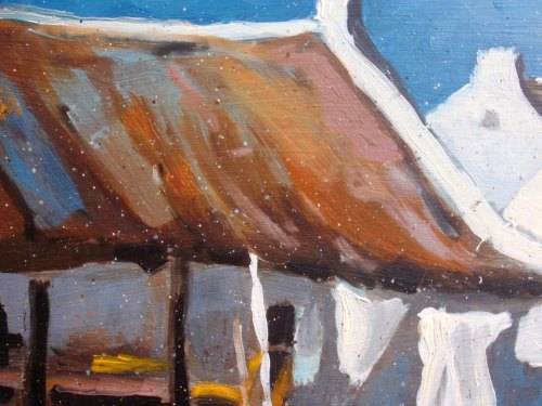 BEAUTIFUL CAPE COTTAGES ON BEACH SCENE - FABULOUS PAINTING