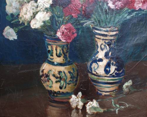 Majestic old Impressionist still life - wonderful original piece! Fabulous character painting.
