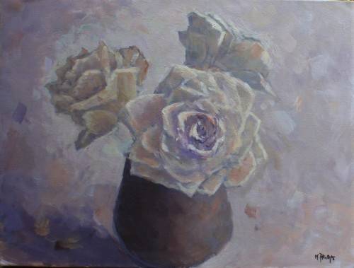 Original Mark Phillips, oil on canvas frame - well known KZN artist. Gorgeous neutral monochromatic.