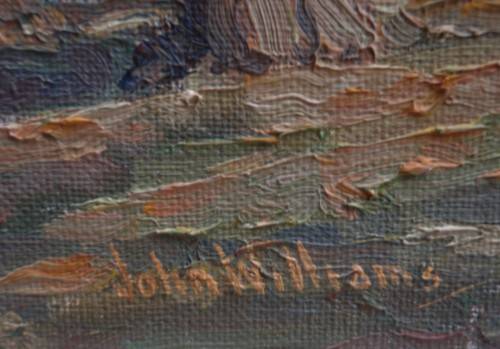 Vintage original oil by John Williams circa 1926 - S.A. artist. Autumn Oaks. Gorgeous piece!