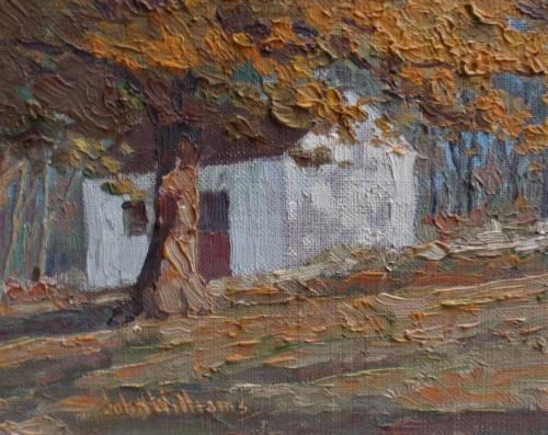 Vintage original oil by John Williams circa 1926 - S.A. artist. Autumn Oaks. Gorgeous piece!