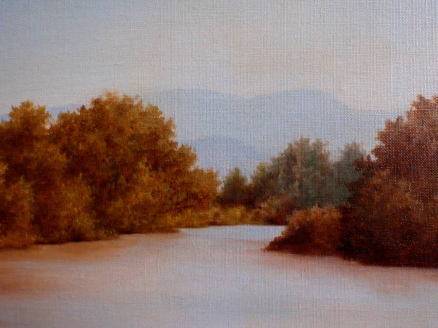 Vintage oil painting by H.Greenaway.  Classic S.African landscape beautifully executed.