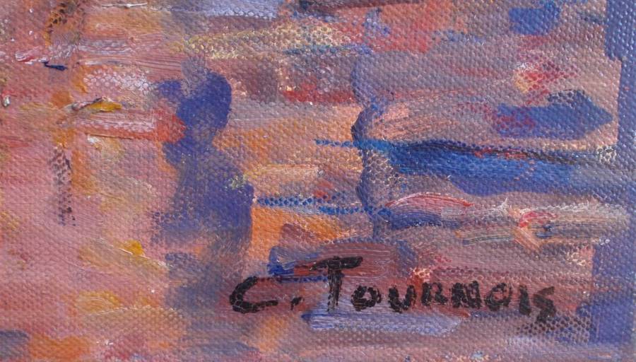 Vintage original Claude Tournois oil `Venice at Sunset` 1926-2011. French/S.African impressionist.