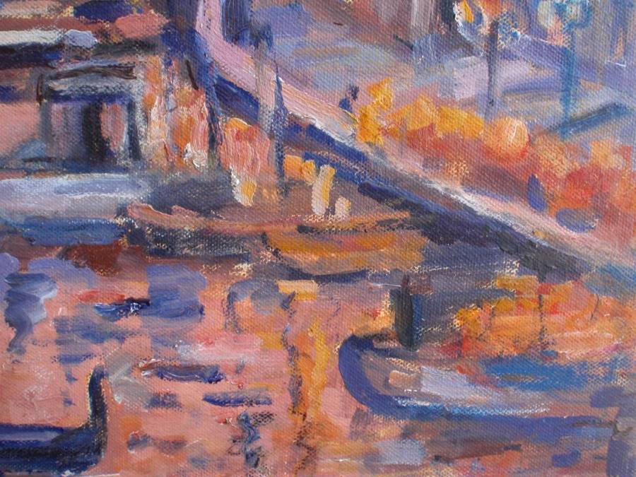 Vintage original Claude Tournois oil `Venice at Sunset` 1926-2011. French/S.African impressionist.