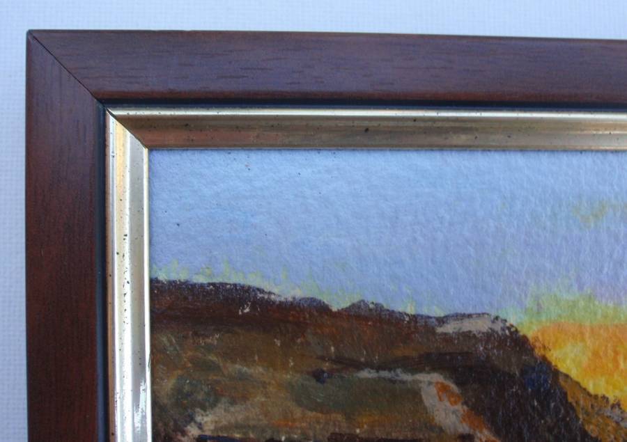 Original impressionist seascape. A beautiful oil painting of a dramatic sunrise over the ocean.