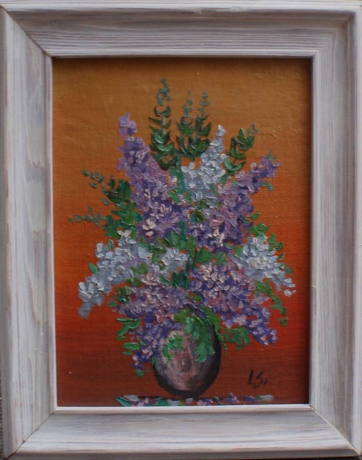 Gorgeous little vintage original oil painting - very pretty.