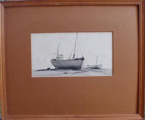 TWO, ORIGINAL DENNIS JOHN HANCERI - INK WASH PAINTINGS  1928 - 2011 - HIGHLY COLLECTABLE!