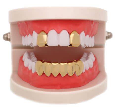 Hip Hop Grill Top & Bottom Gold Plated Dental Braces