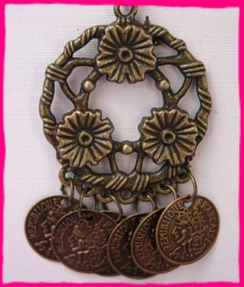JT - "Old Coins" Necklace & Earrings set