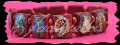 JT - "Rosewood" Wooden Catholic Saints Bracelet