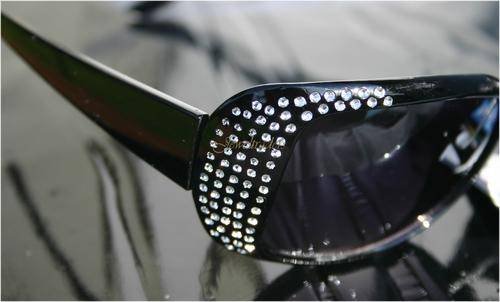 JT - "STUNNING" BLACK Diamante Detailed FASHION Sunglasses