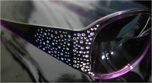 JT - "STUNNING"PURPLE & BLACK Diamante Detailed FASHION Sunglasses