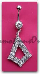 JT - Diamante Detail SURGICAL STEEL  Belly Ring