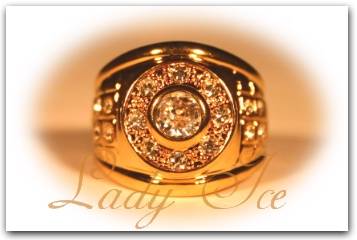 Lady Ice  - Diamante 9kt Gold Plated Ring